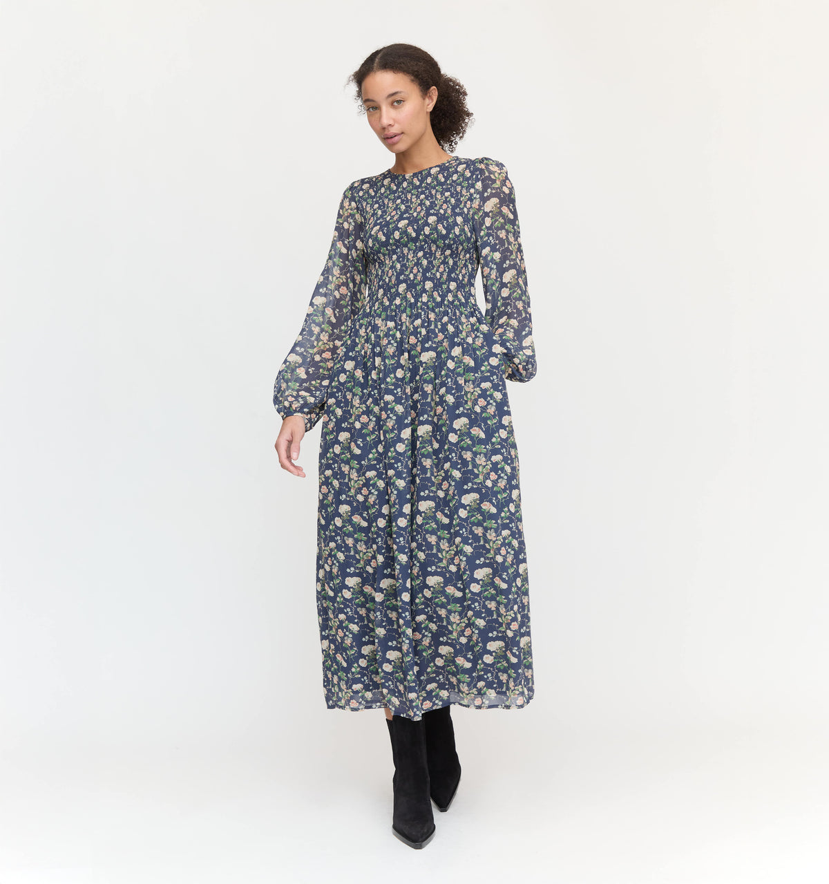 Couturebud The Ruby Nap Dress - Navy Bluebonnet