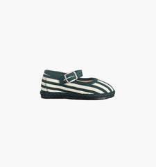 Couturebud The Hill House x Vibi Venezia Tiny Mary Jane Flats - Green Stripe