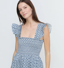 CouturebudThe Ellie Nap Dress - Navy Circular Lattice