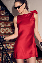 Open Back Flower Mini Dress