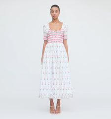 CouturebudThe Madeline Nap Dress - White Trailing Fern