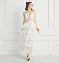 Couturebud The Eyelet Noemie Skirt - White Eyelet