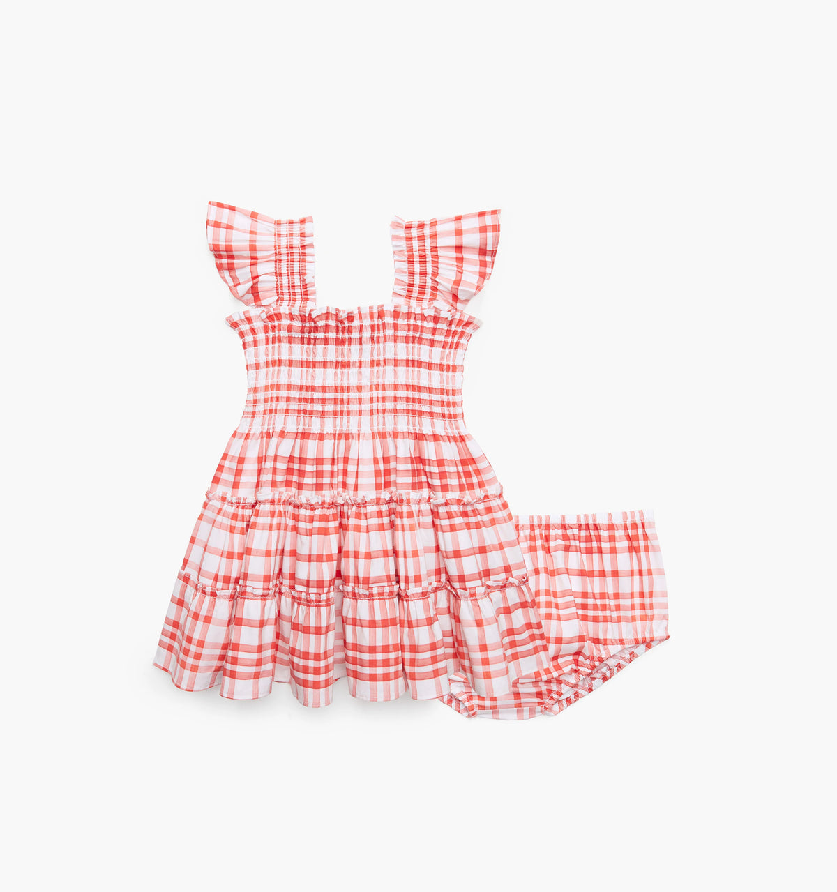 Couturebud The Baby Ellie Nap Dress - Cherry Watercolor Gingham