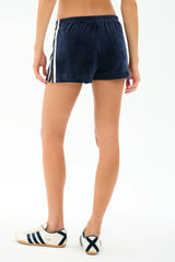 Heritage Velour Short - Indigo/White