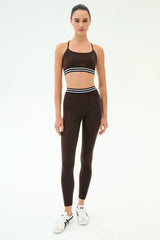 Cali Active Rib Bra - Heather Dark Chocolate