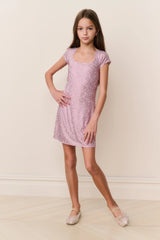Tween Liselle Sequin Mesh Mini Dress