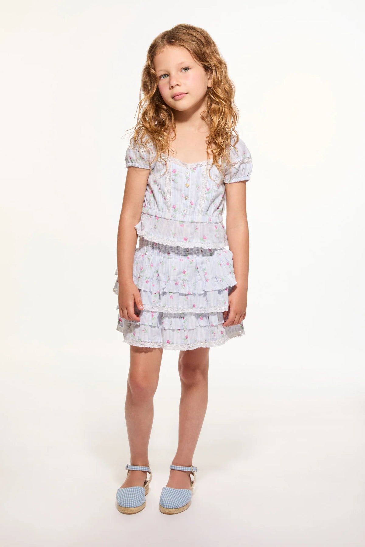 Girls Ottie Floral Striped Top