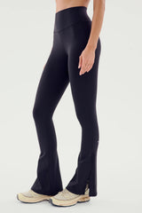 Raquel High Waist Flare w/ Split Hem - Black