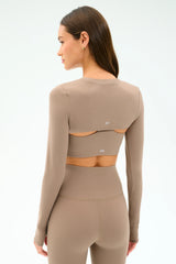 Amelia Airweight Lite Shrug - Latte