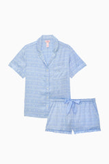 PINK x Couturebud Satin PJ Short Sleeve And Boxer Set