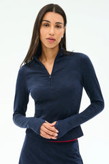 Stevie Active Rib Half Zip Waist Length