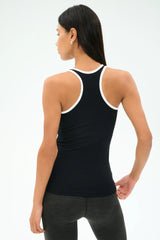 Ashby Rib Tank - Black/White