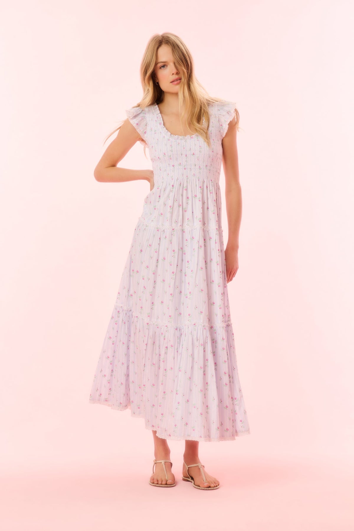 Chessie Cotton Floral Maxi Dress
