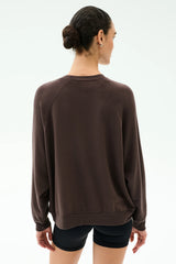 Andie Oversized Fleece Sweashirt - Dark Chocolate