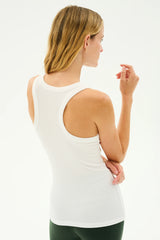 Kiki Rib Tank Full Length - White