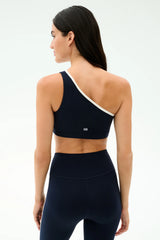 Josie Airweight One Shoulder Bra - Indigo/White