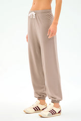 Andie Oversized Fleece Sweatpant - Latte