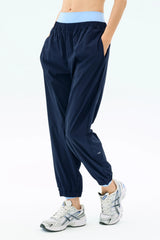 Megan Woven Nylon Jogger - Indigo