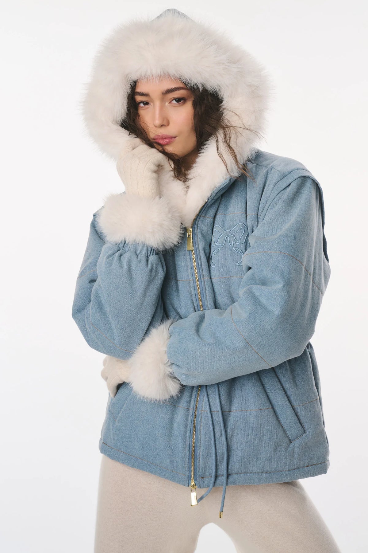 Couturebud x MAX&MOI Deva Denim Convertible Jacket