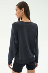 Bennie Fleece V Neck Sweatshirt - Graphite