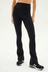 Raquel High Waist Flared Legging - Black/White/Heather Grey