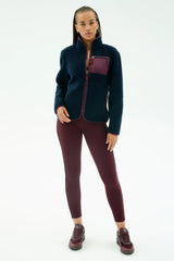Harris Sherpa Jacket - Indigo/Dark Cherry