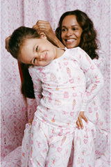 Couturebud x Roller Rabbit Kids Sugarplum Lattice Pajamas