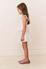 Little Girls Melsy Crystal Bow Cotton Top