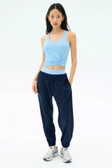 Megan Woven Nylon Jogger - Indigo