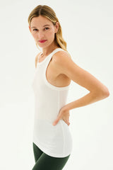 Kiki Rib Tank Full Length - White
