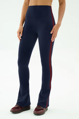Raquel High Waist Flared Legging - Indigo/Dark Cherry