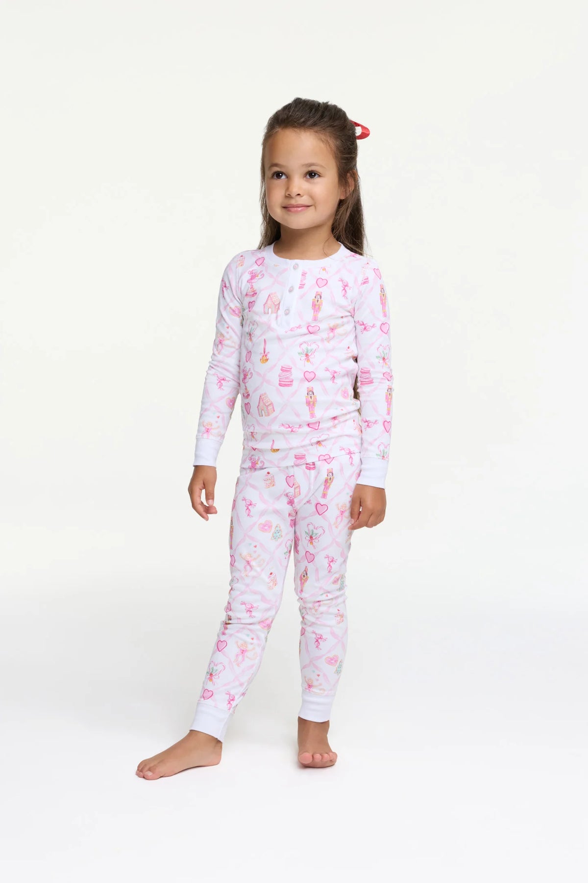 Couturebud x Roller Rabbit Kids Sugarplum Lattice Pajamas