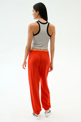 Kiki Rib Crop Tank - Heather Grey/Black