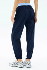 Megan Woven Nylon Jogger - Indigo