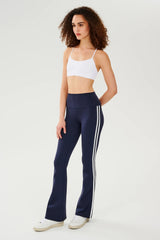 Raquel High Waist Flared Legging - Indigo/White