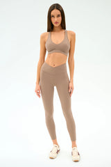 Mia Rigor Legging w/ Stripe - Latte/White