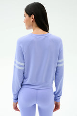 Brooks Stripe Fleece Sweatshirt - Purple Haze/White