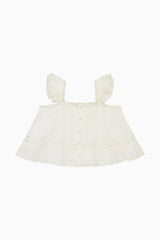 Girls Norabel Cotton Lace-Trimmed Top