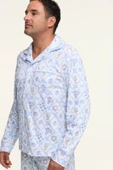 Couturebud x Roller Rabbit Mens Starry Nights Lattice Long Sleeve Pajamas