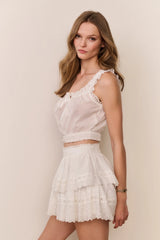Lupo Heart Eyelet Crop Top