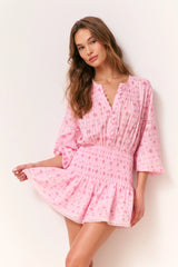 Janis Floral Cotton Voile Mini Dress