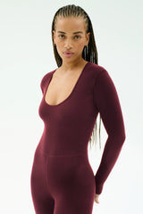 Chloe Airweight Jumpsuit - Dark Cherry