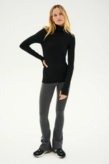 Jackson Rib Full Length Turtleneck - Black