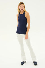 Raquel High Waist Flared Legging - White