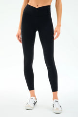 Mia Rigor Legging w/ Stripe - Black/White