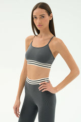 Cali Active Rib Bra - Heather Grey