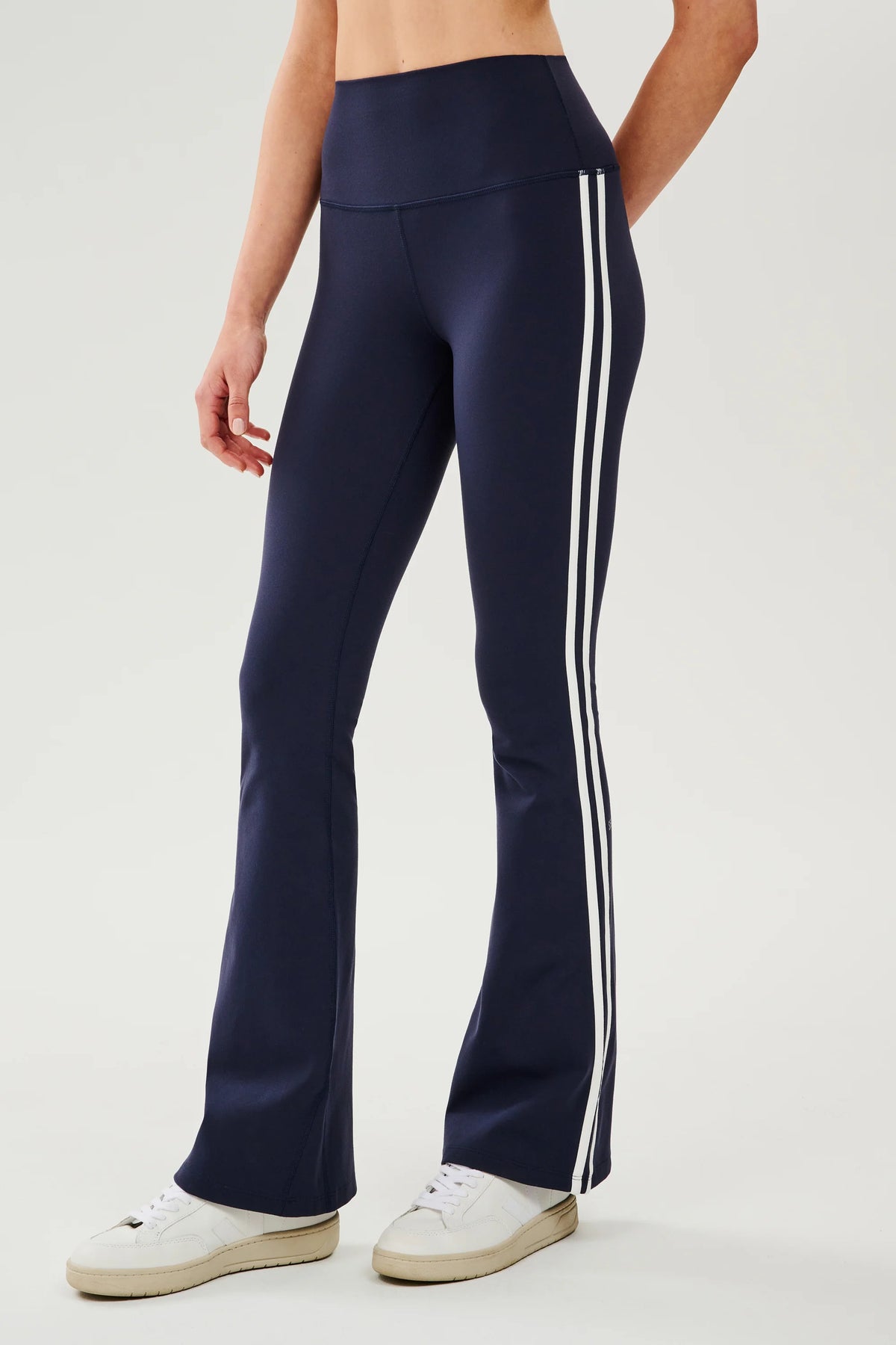 Raquel High Waist Flared Legging - Indigo/White