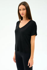 Georgia Jersey V-Neck - Black