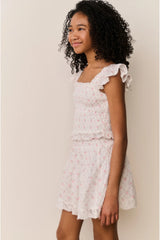 Tween Solena Floral Cotton Skirt - SUNWASHED IVORY