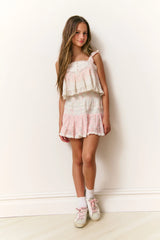 Girls Berkshire Cotton Mixed Print Skirt